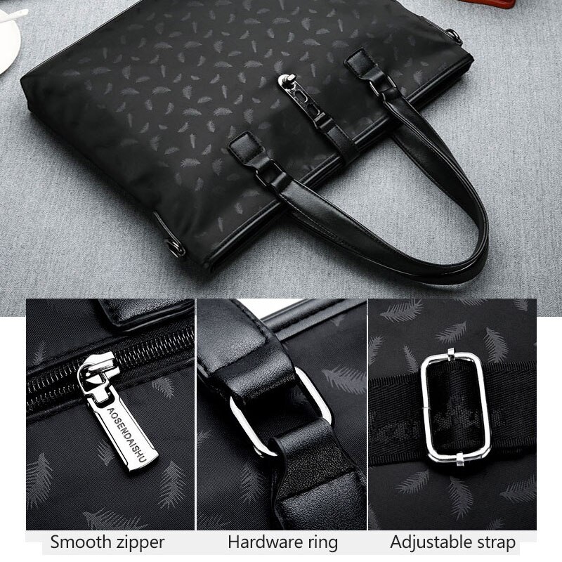 Negócios 14 Polegada sacos de portátil para homens casual escritório pasta grande capacidade bolsas homem mensageiro bolsa ombro à prova dwaterproof água