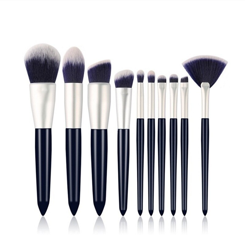 Sylyne make-up kwasten 10 stuks professionele make-up borstel set foundation blending wenkbrauw make up brush kit tools.: Default Title
