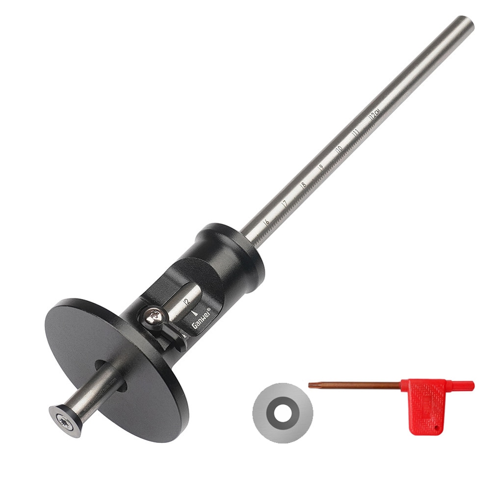 Woodworking Tools Ganwei Wheel Marking Gauge 0-120mm Marking Scriber Aluminium Alloy Wood Marking Tools Measuring Instruments: 1 scriber 1 cutter