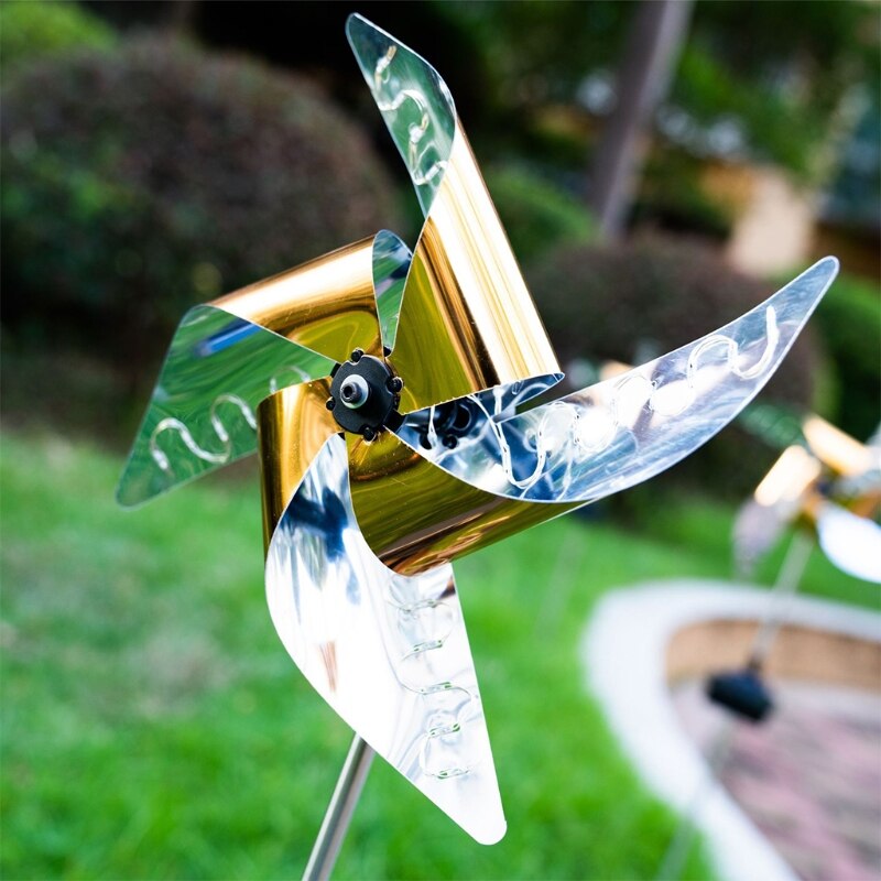 Solar Wind Spinner Tuin Stake Pinwheels Met 8 Verlichting Modes Led Fairy Lights Outdoor Patio Gazon Kerst Decoratie