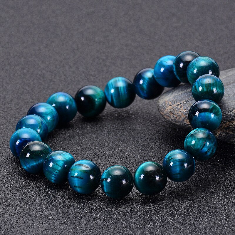 Minimalistische 6 Mm 8 Mm 10 Mm Lake Blue Tijger Ogen Kralen Armband Mannen Natuursteen Braslet Voor Man Handgemaakte casual Sieraden Pulseras