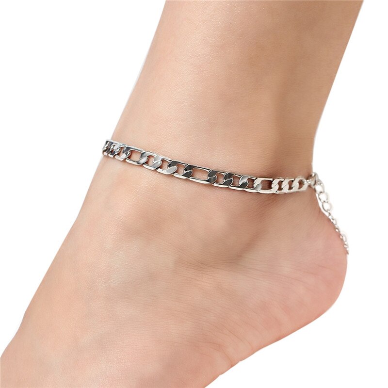 Doreen box enkel fotlänk guld silver färg på fot fotled armband för kvinnor ben smycken 22cm(8 5/8 ") långa , 1 stycken