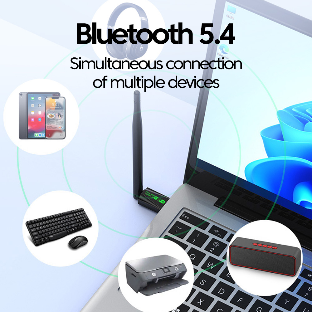 2 in 1 600Mbps Wireless Network Card USB WiFi Bluetooth Adapter 2.4G/5G Antenna Mini Wireless Wifi Receiver Driver Free AX900