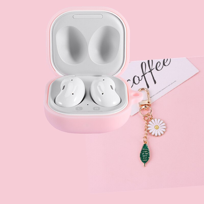 for Samsung Galaxy Buds Live case Korea flower keyring earphone Case for Galaxy Buds Live cover Non-slip silicone protect case: A1