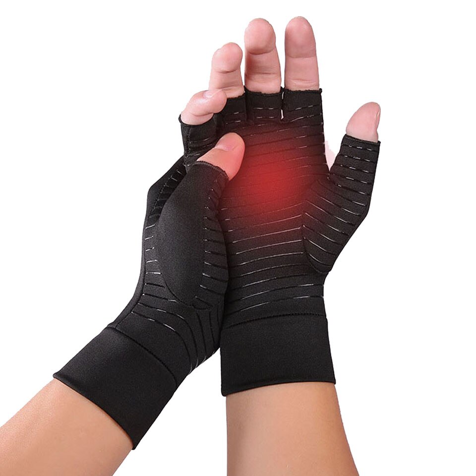 1 par unisex mænd kvinder anti arthritis sundhed kompression terapi handsker reumatoid hånd smerte håndled hvile sport sikkerhed handske: 48 / S