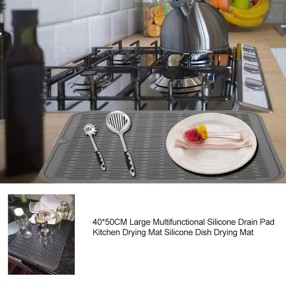 40*50cm stora multifunktionella avloppsplattor i silikon i köket, torkmatta i silikon, torkmatta