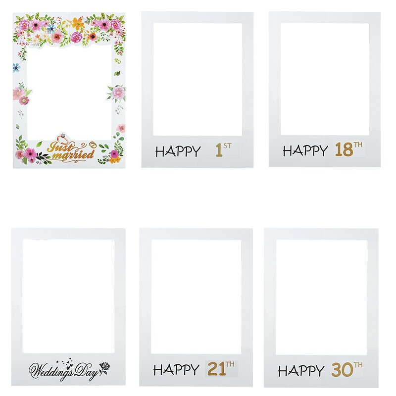 1/18/30/40/50/60th 21st Frame Photo Booth Props Happy Birthday Wedding Favors DIY Anniversary Party Decoration Photobooth 1Pcs