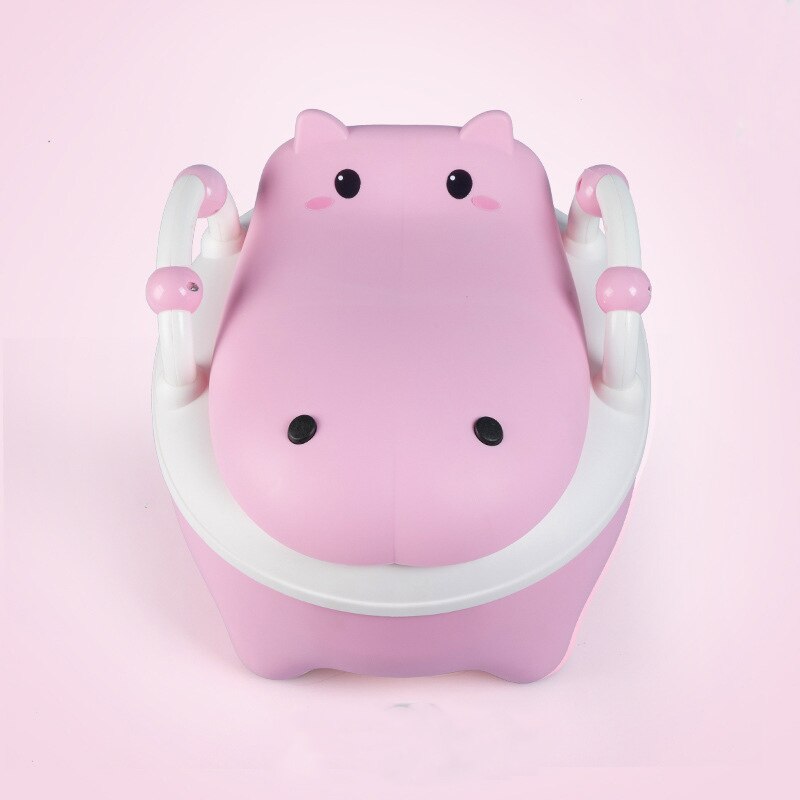 Orinal para bebés niños silla de asiento de entrenamiento portátil lindo hipopótamo viaje olla niños inodoro con cepillo de orinal gratis