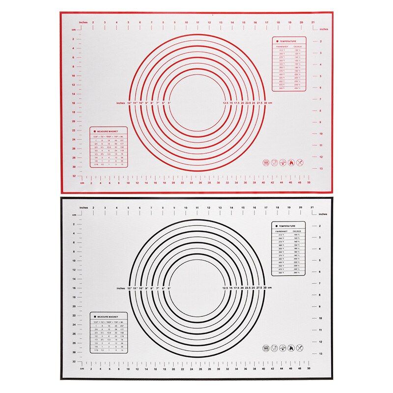 1pc grote siliconen bakmatten, antiaanbakmat, deegmat voor cake, pizza, kneedmat, 60 x 40cm siliconen bakvormen met maatverdeling