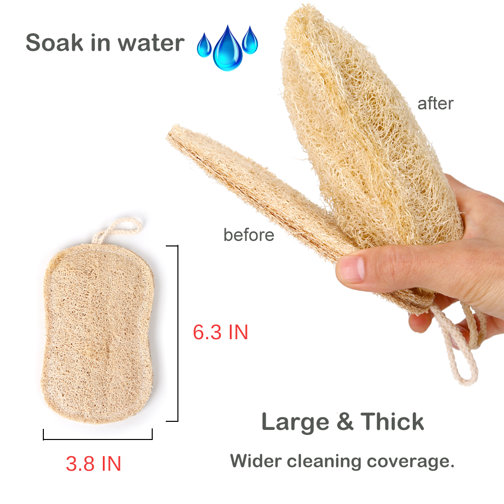 Ekologisk kökssvamp handgjord flerskikts naturlig luffa skrubber mot olja diskgryta rengöringsdyna ingen kemisk blekning