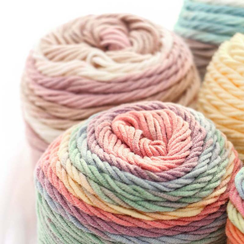 Fils de coton en soie naturelle doux | Laine, fil épais, tricot d'amoureux, laine tricot Crochet, tissage fil, bricolage, 2 pièces