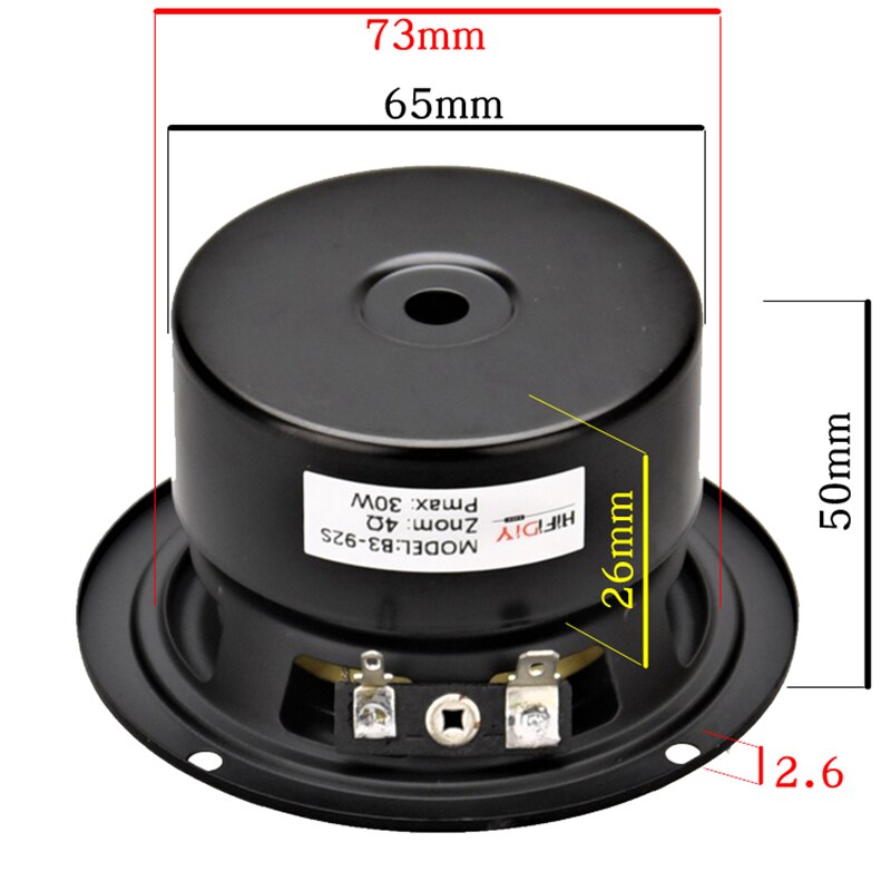 HIFIDIY LIVE hifi 3" 3.5 inch 3.6 92mm Full frequency speaker unit 4OHM 30W High Alto bass loudspeaker B3-92S