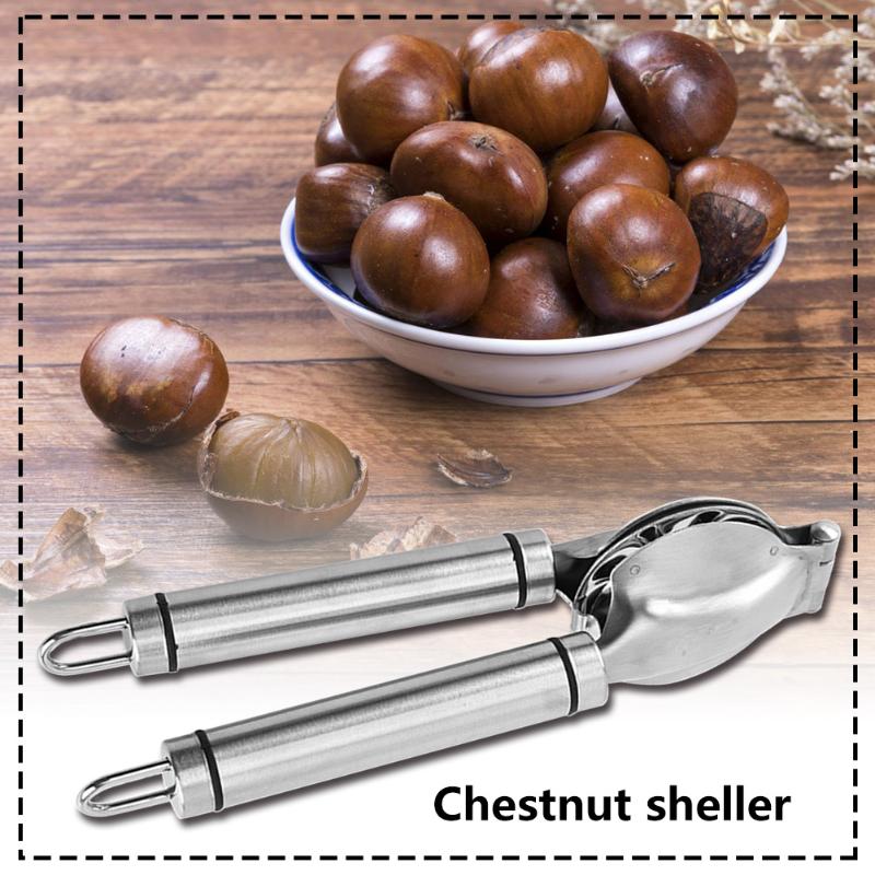 VKTECH Stainless Steel Chestnut Clip Peeler Nut Walnut Metal Opener Plier Non-slip Handheld Kitchen Labor-saving Gadget Tool