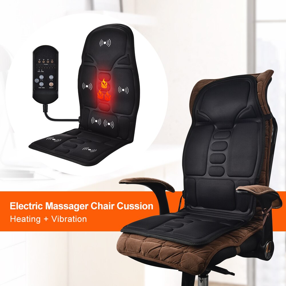 Elektrische Verwarming Massage Seat Mat Car Home Office Lumbale Hals Pijnbestrijding Motoren Trillingen Stimulerende Stoel Cussion Ontspanning