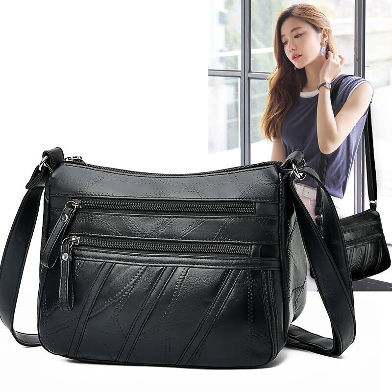 Vrouwen Schouder Messenger Bags Mode Waterdichte Handtassen Zacht Leer Vrouwelijke Crossbody Tas Grote Capaciteit Diagonaal Tas Toevallige