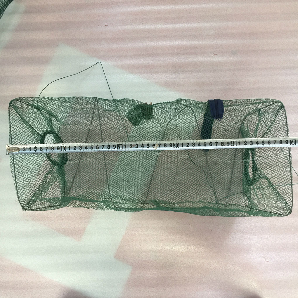 AOTU Mesh Crab Fishing Net Crayfish Lobster Shrimp Prawn Hand Trap Foldable Fishing Network Trap Cage Random Color