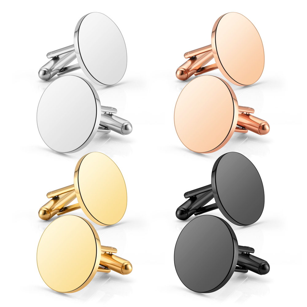 2 Stuks Spiegel Polish Roestvrij Staal Blanco Ronde Manchetknopen Voor Heren Diy Sieraden Kleding Accessoires 15Mm/18Mm/120Mm