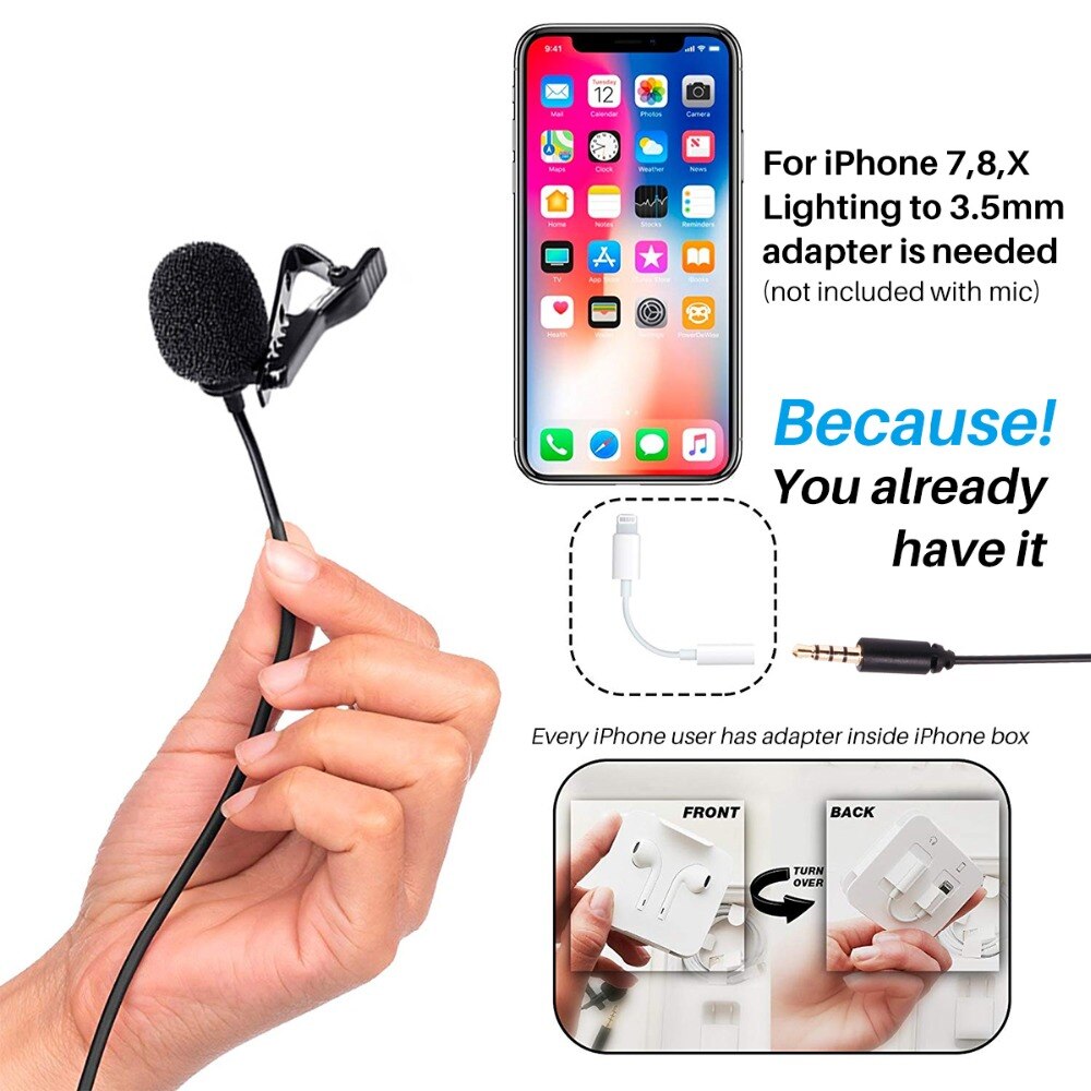 Boya BY-M1 3.5Mm Audio Video Record Lavalier Revers Microfoon Voor Iphone Android Mac Vlog Microfoon Voor Dslr Camera Camcorder reco