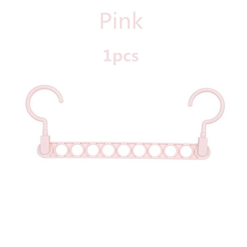 Magic 9-hole Support Circle Clothes Hanger Clothes Drying Rack Multifunction Plastic clothes rack Home Storage folding Hangers: pink Style 3