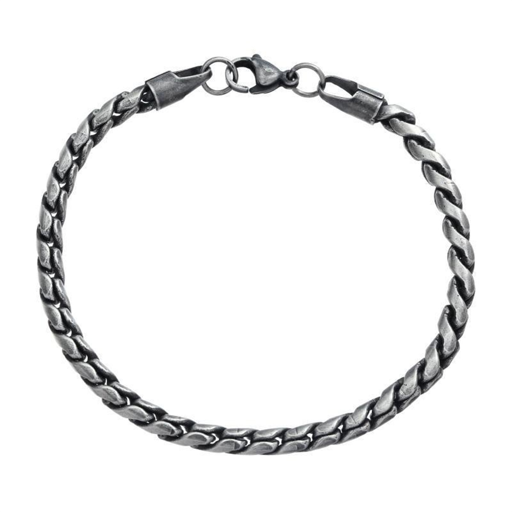 5mm retro prata cor masculino 316 pulseira de aço inoxidável hip hop s liga pulseira moda jóias retro pulseira acessórios