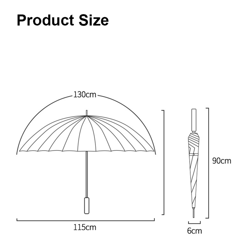 Automatic 24 Bone Umbrellas Solid-Color Reinforcement Windproof Parasols All-Weather Umbrellas For Rainy Day