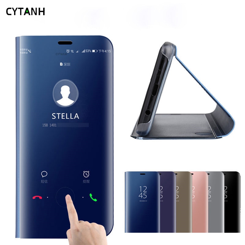 Shockproof Case For Xiaomi Mi A3 Luxury Smart Mirror Flip Clear View Cover On Xiomi Mi A3 Lite Accessory For MiA3 Fundas Coque
