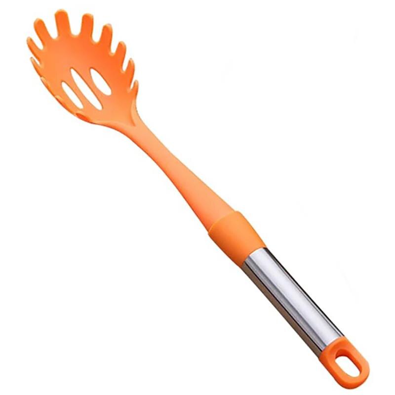 Kapmore 1pc matslagslag spaghetti server varmebestandig spaghetti serveringsskje pasta server kjøkkenverktøy til nudler: Oransje