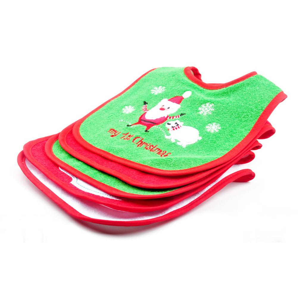 Christmas Baby Bib Pinny Fashionable Embroidered Pattern Saliva Towel Baby Baby Waterproof Bib