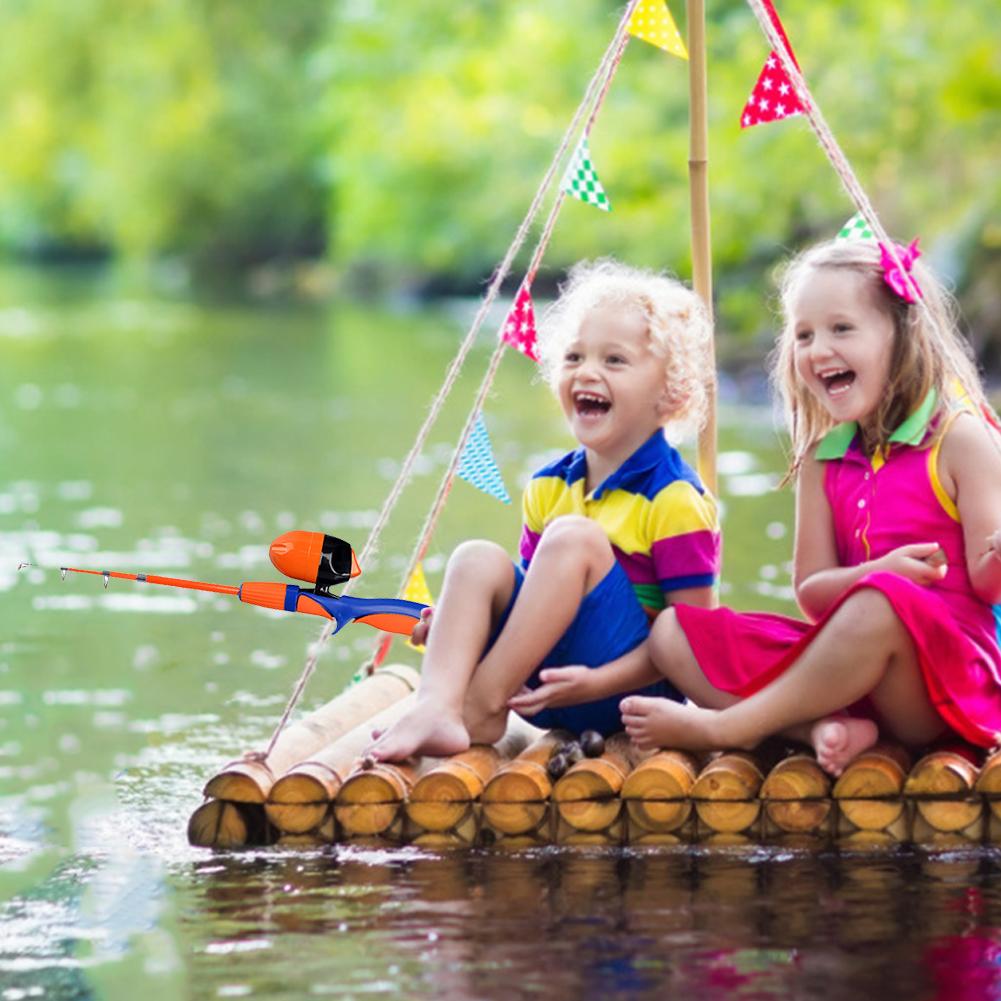 Kids Fishing Pole Portable Telescopic Fishing Rod Set With Spincast Fishing Reel Tackle Box For Boys Girls
