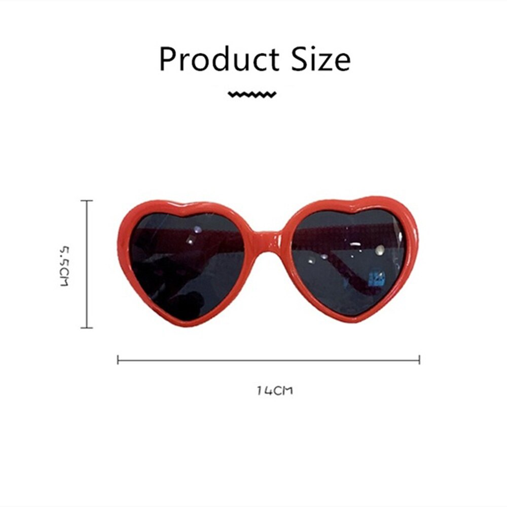 Gafas de sol de con forma de corazón, lentes con efecto especial, cambio a la difracción del corazón, de noche
