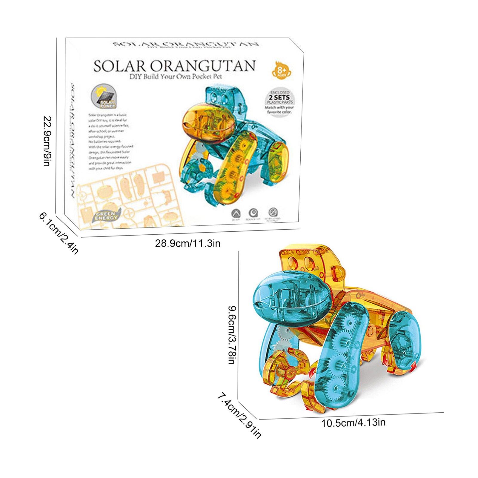 DIY Solar Energy Self Installed Snail Chimpanzee Robot Flowerpot Scientific Experiment Educational Toy Programming: B