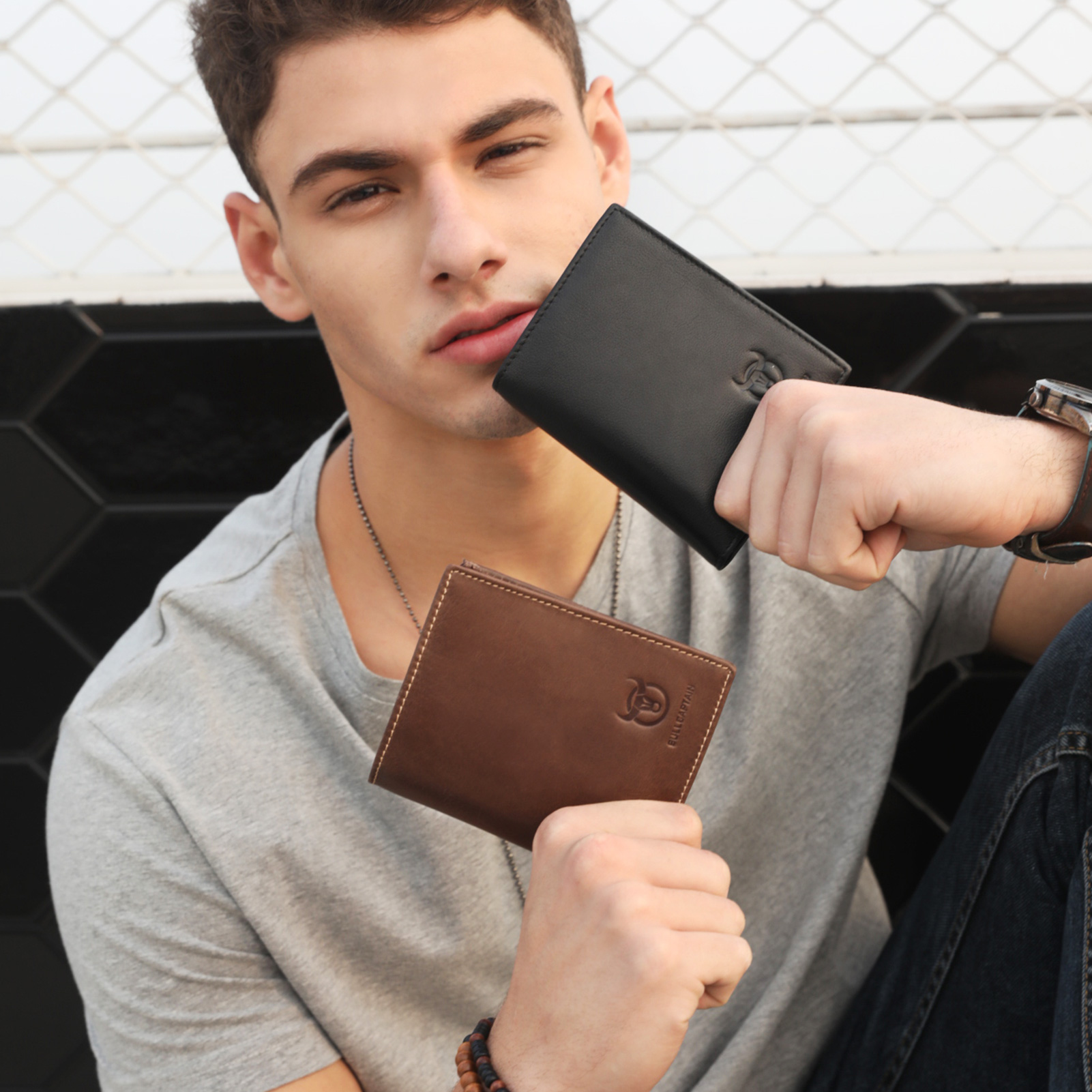 Leather Wallet Large Capacity Wallet Credit Card Holder for Men with 15 Card Slots