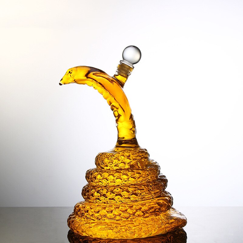Cobra animal em forma de luxo casa barra de vidro sem chumbo uísque decanter para licor uísque bourbon DDC-201