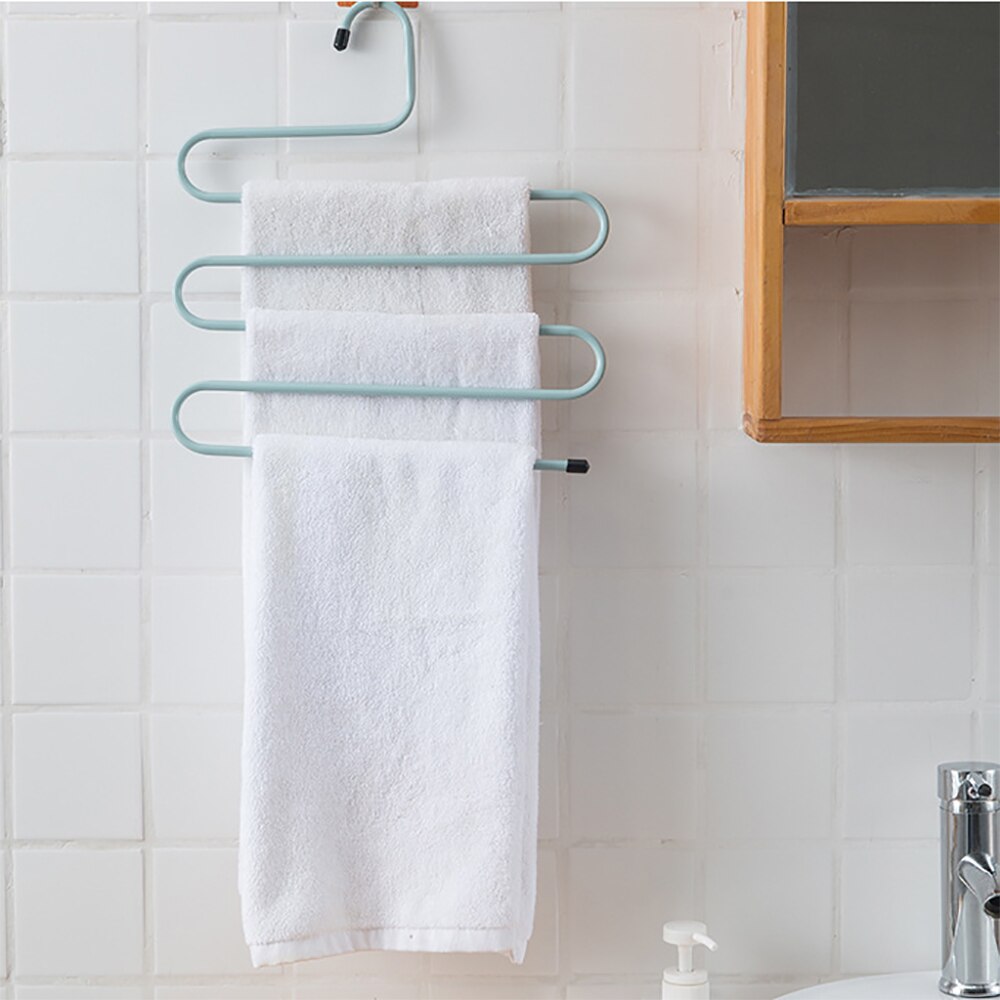 Cintres multicouches en fer, 5 couches, pour vêtements, pantalons en forme de S