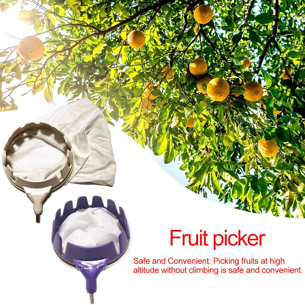 Metal Fruit Picker Convenient Fabric Orchard Gardening Apple Peach High Tree Picking Basket Bag Portable Fruits Catcher: radon