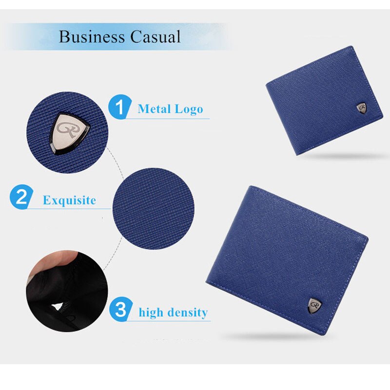 Men Wallets Solid Color Cross Pattern Open Multi Card Position Wallet Men Leather Purse Men Carteira Billetera Hombre