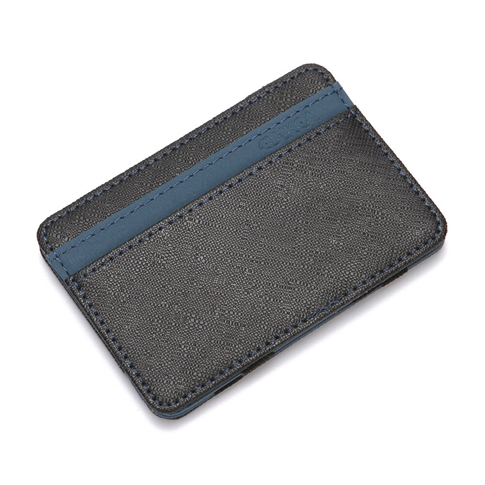 Magic Portemonnee Mannen/Vrouwen Sport Draagbare Creatieve Portemonnee Kruis Patroon Kleur Card Case Kaart Pakket Dubbelzijdig Vouwen: Blauw