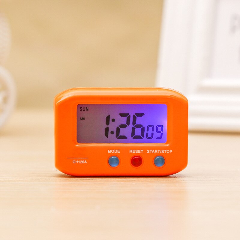 LED Mini Pocket Digital Alarm Clock Portable Clocks Timer Countdown Stopwatch Electronic Table Clock With Snooze Backlight: E