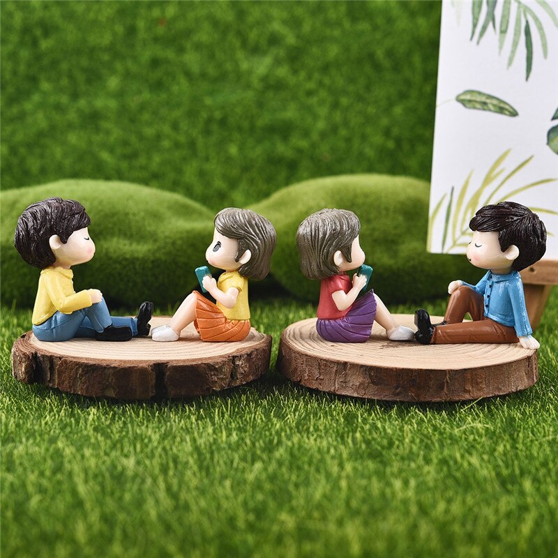 Resin Sweet Couple Marry Wedding Home Garden Decoration Ornaments Mini Crafts Bonsai Micro Landscape DIY Craft