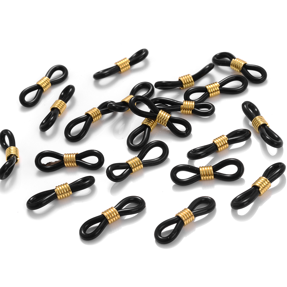 50 Uds. Conector de gancho para la oreja para gafas, cadena para gafas, extremos de retenedor, soporte para cable de cuerda, retenedor de correa, accesorios de bucle final: Rojo