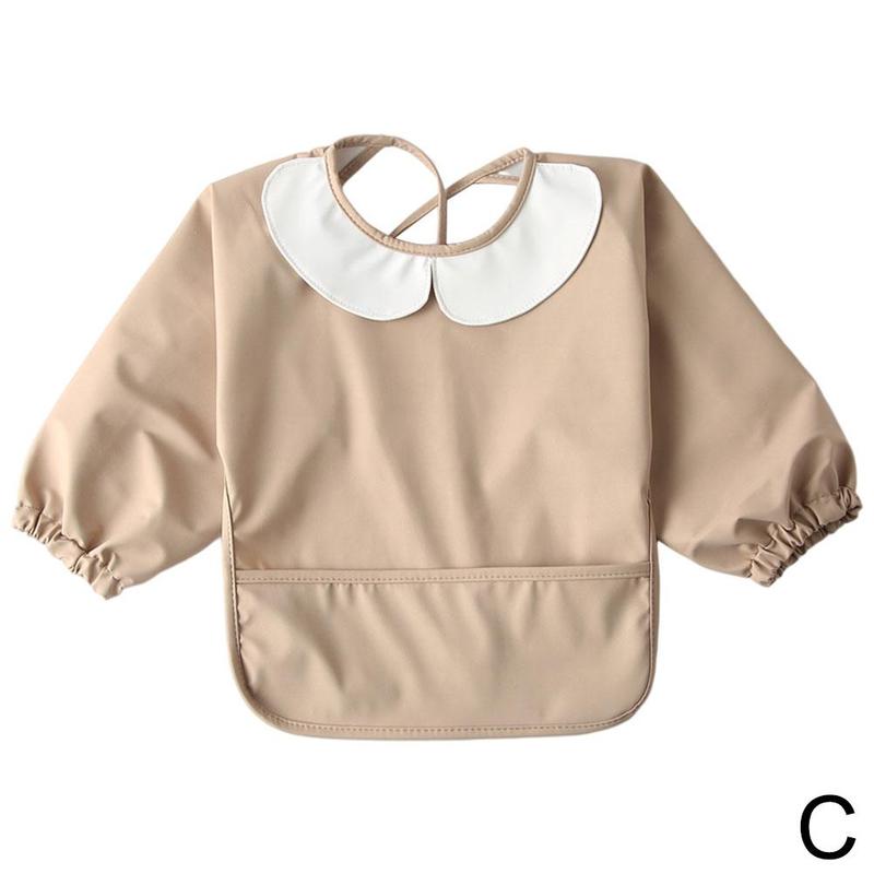 Bavoirs imperméables à manches longues pour bébés, vêtements d&#39;alimentation pour enfants, Smock, tablier d&#39;alimentation: M chocolate