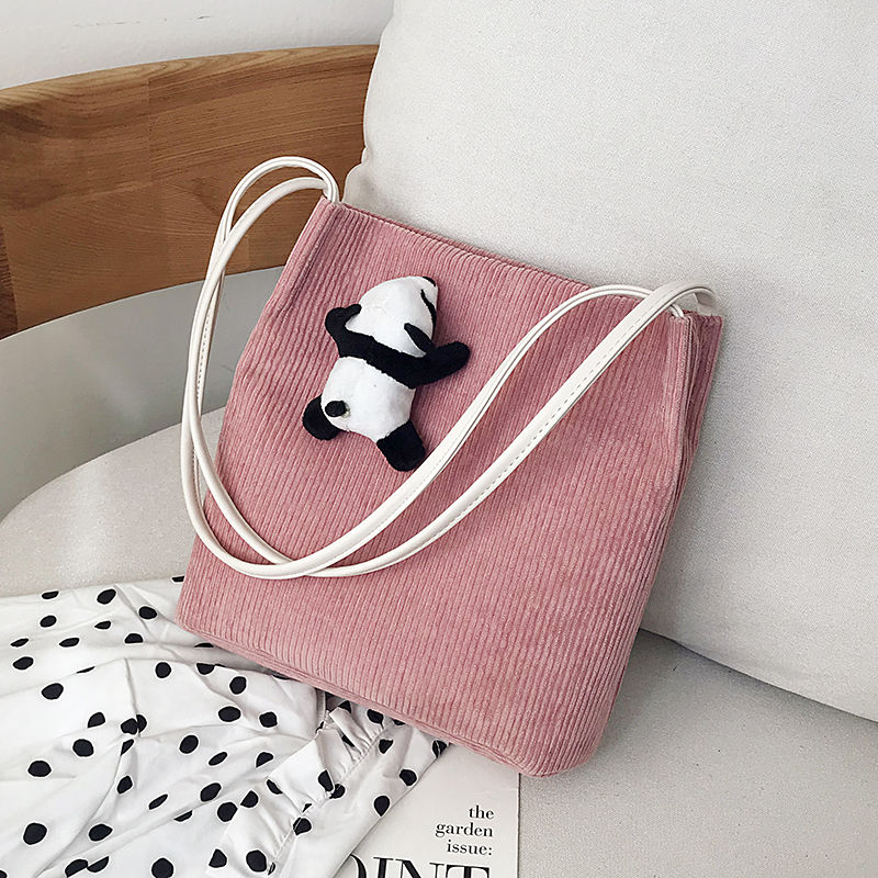 Grote boodschappentassen, schattige, eenvoudige boodschappentas, opvouwbare stevige corduroy tas, casual damestassen: 6