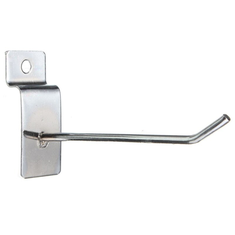 25 x Slatwall Single Hook Pin Shop Display Fitting Prong Hanger: 100mm