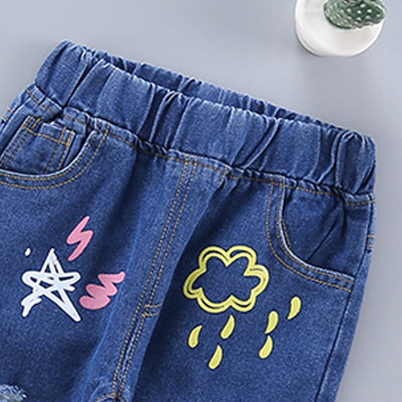 Filles enfants jean nouvelle bébé fille Denim pantalon enfant en bas âge dessin animé motif Leggings enfants tenues pour 2 6 ans