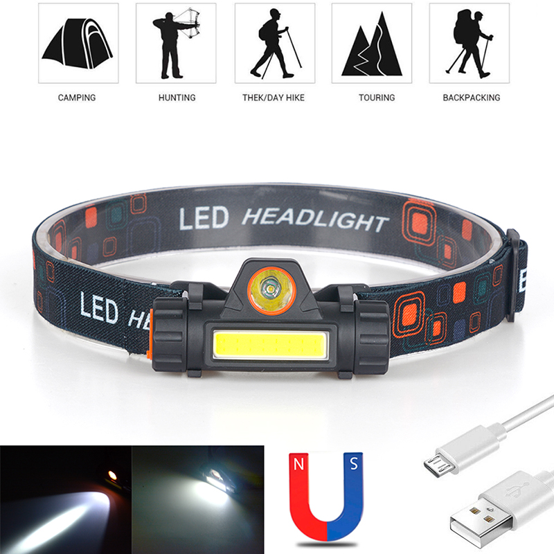 Xp-g  q5+ kolbe zoombar ledet hodelykt hode lommelykt lampe hodelykt innebygd oppladbart 18650 batteri bærbart lys