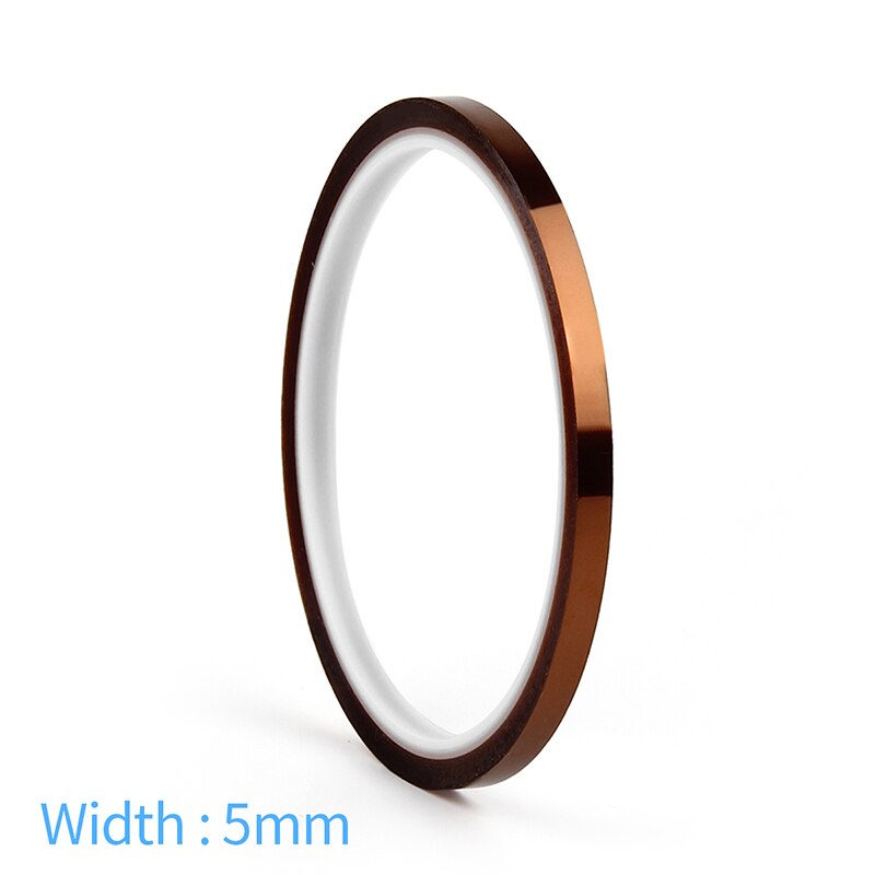WNB 25m Heat Resistant Polyimide Tape One-side Self-adhesive High Temperature Thermal Protection Insulation Anti Static Film: 5.0mm