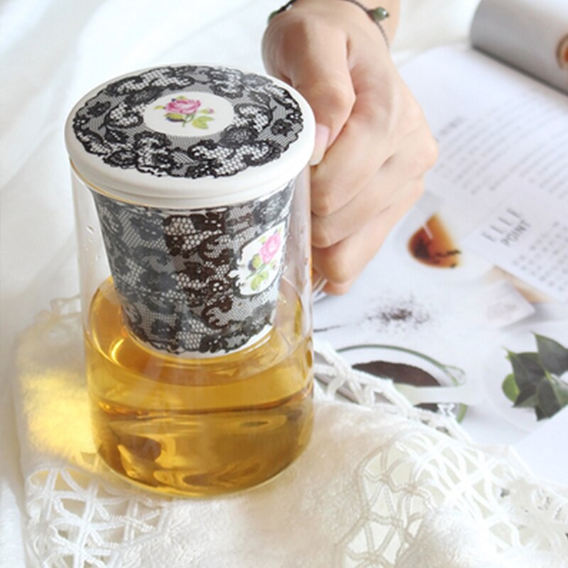 British Afternoon Tea Coffee Cup Set Bone china Cake pan Heat-resistant Glass Teapot Heating Flower Tea set Kitchen Accessories