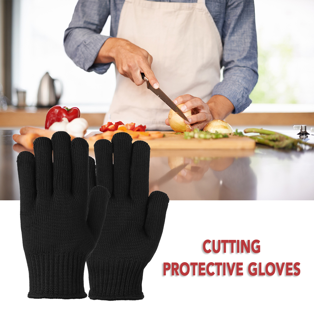 Gants en acier résistants aux coupures, 5 niveaux de Protection, gants de coupe de sécurité, résistants à l'usure, gants de travail dans la cuisine