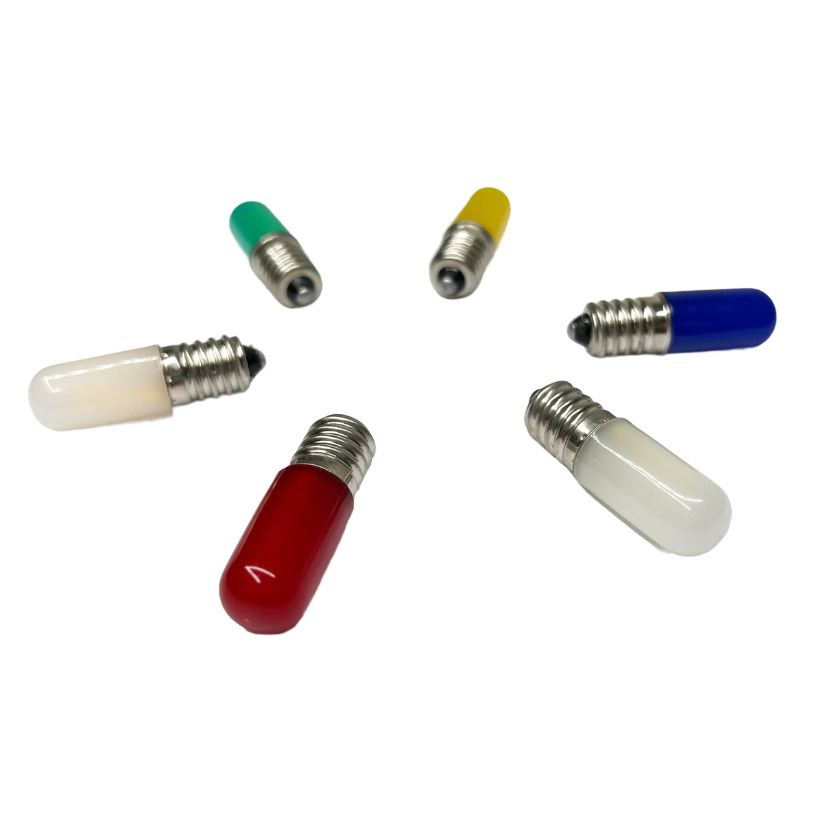Mini bombillas LED T15 E14 E12 de filamento COB, 2W, rojo, verde, azul, amarillo, blanco frío y cálido, cubierta de PC para decoración de refrigerador y congelador
