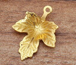 20pcs/lot 12*15mm Maple Leaf Charms For DIY Hair Jewelry Earrings Leaves Pendants Jewelry Making Accessories Parts 030: gold plated